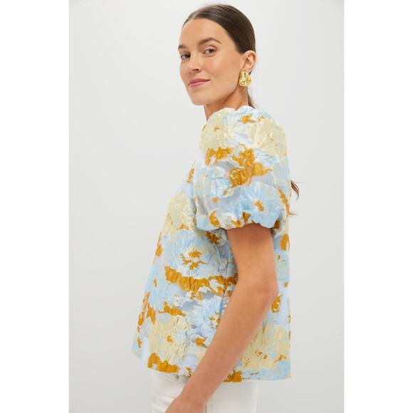 POMANDER PLACE Jessamine Jacquard Lyla Blouse Size M NWT Retail $148 Tuckernuck - Picture 7 of 8